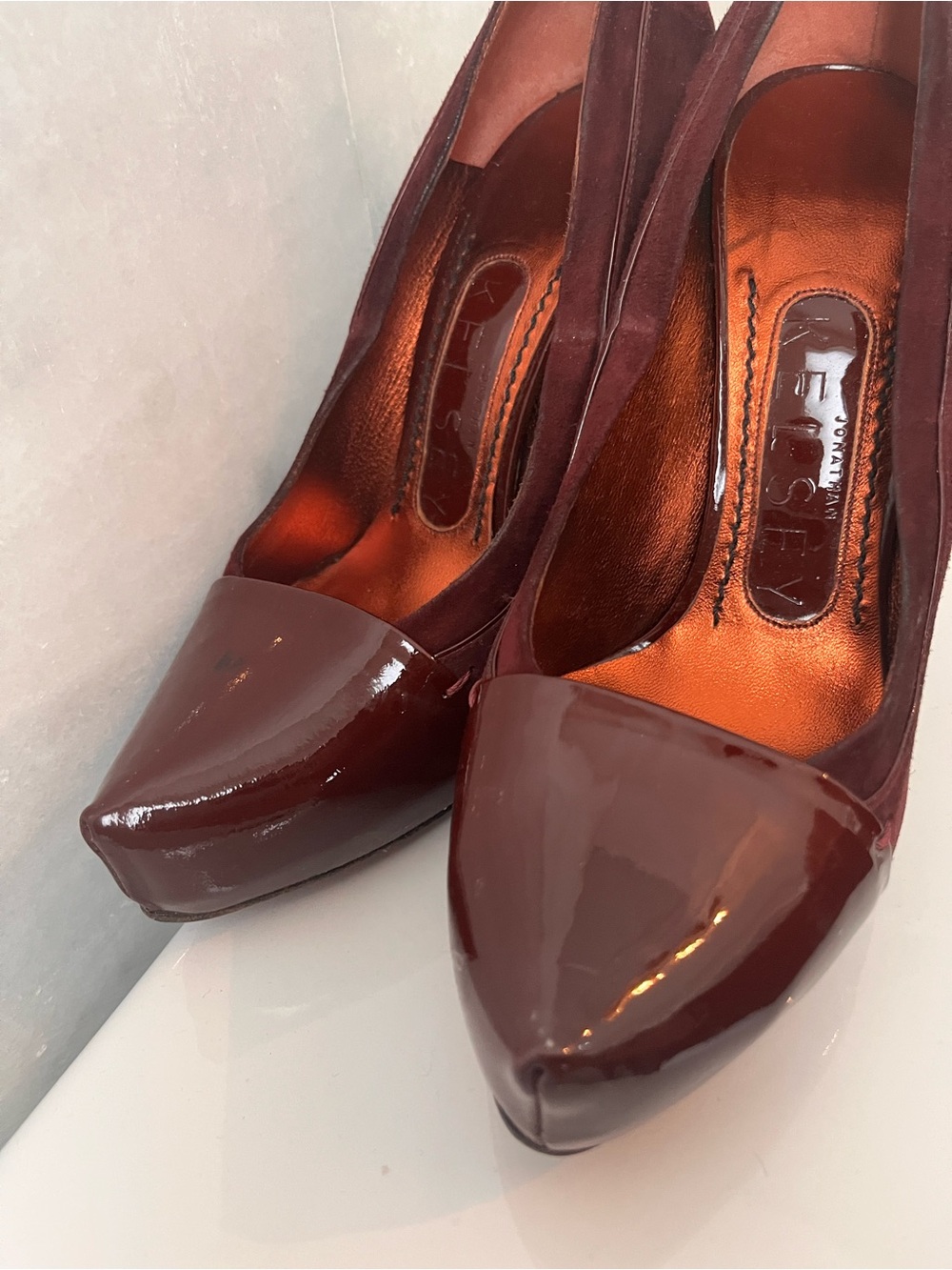Pointed Burgundy Women’s Pumps by